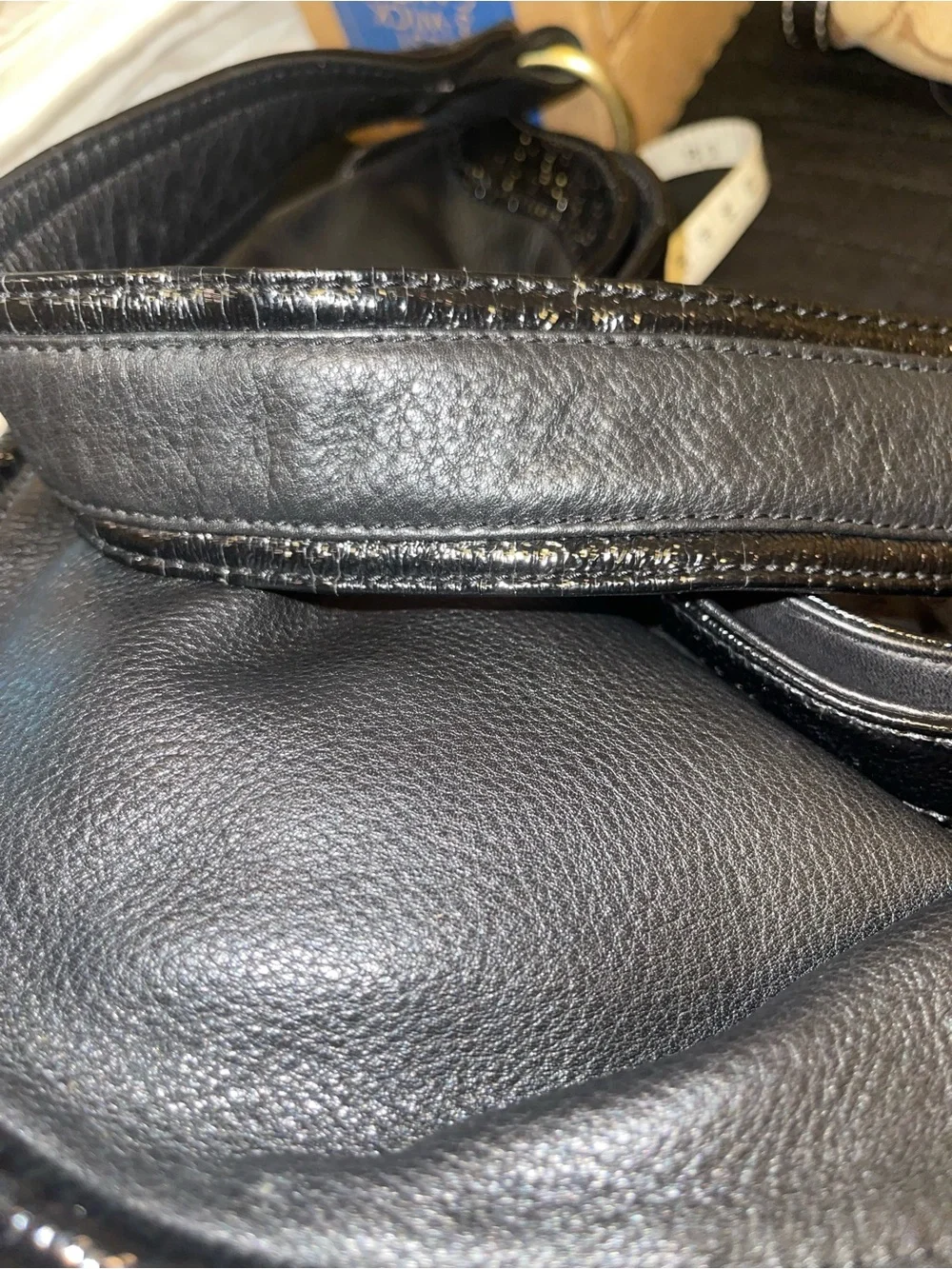 Allison scott soft leather black large hobo bag euc
